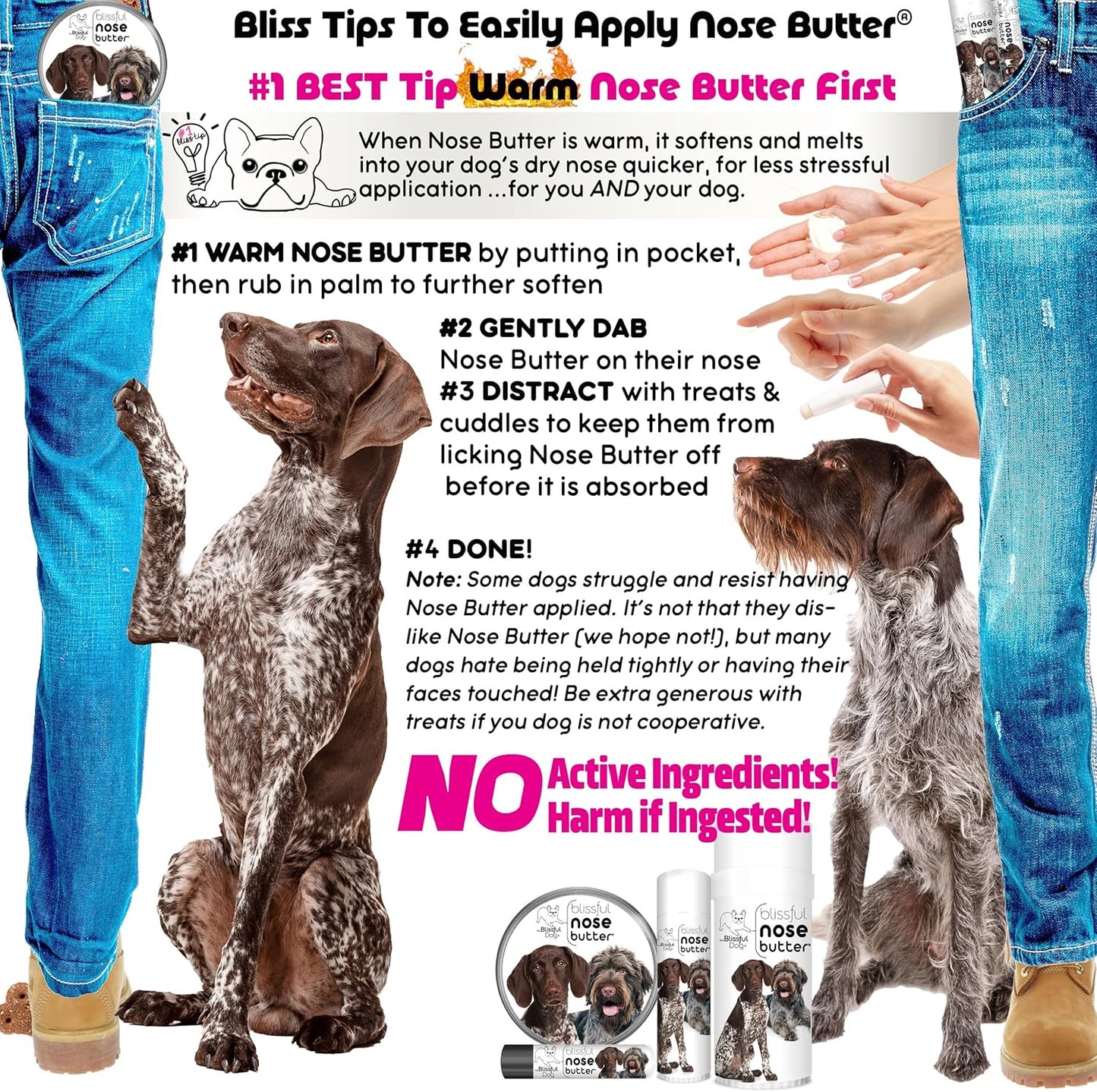 The Blissful Dog German Shorthaired Pointer Unscented Nose Butter - Dog Nose Butter, 16 Ounce - Pet Explorer