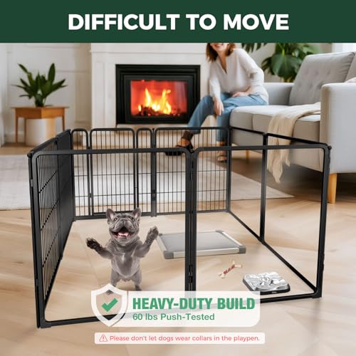 AuraSpace Pro Acrylic & Wire Mesh Indoor Dog Playpen (Black / 32"H)