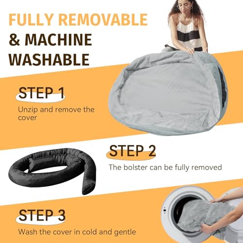 Waterproof Orthopedic Dog Bed for Extra Large Dogs (Silver / 53"L x 42"W x 8.5"Th)
