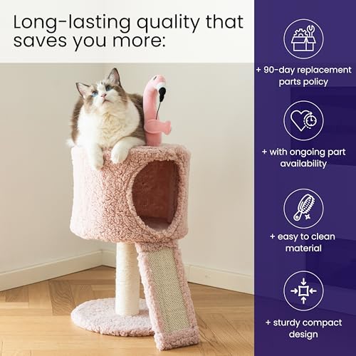 2 Level Small Cat Tree with Condo (Pink)