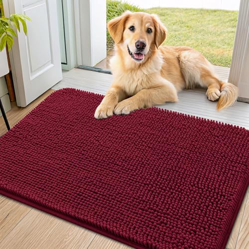 Dog Door Mat for Muddy Paws 36x24 (Burgundy / 36"X24")