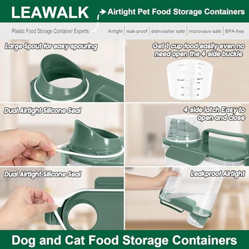 5 7Lbs Cat Dog Storage Container (Dark Green / 5L-1pack)