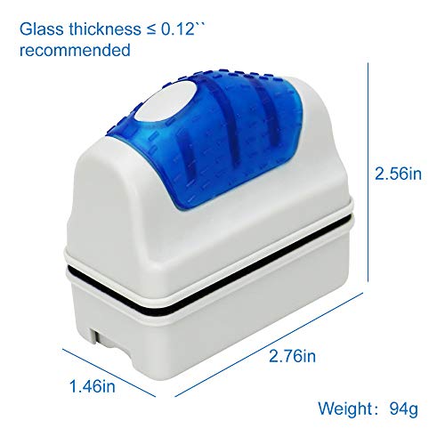 Magnetic Aquarium Fish Tank Glass Algae Glass Cleaner Scrubber Floating Clean Brush (S / Blue)