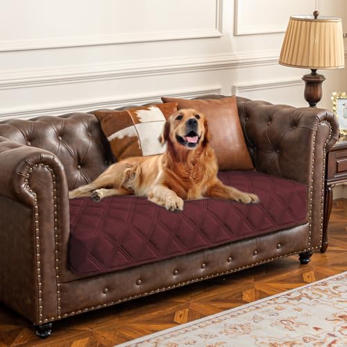 Waterproof Dog Bed Cover Pet Blanket with Anti (30x53 Inch (Pack of 1) / Burgundy)