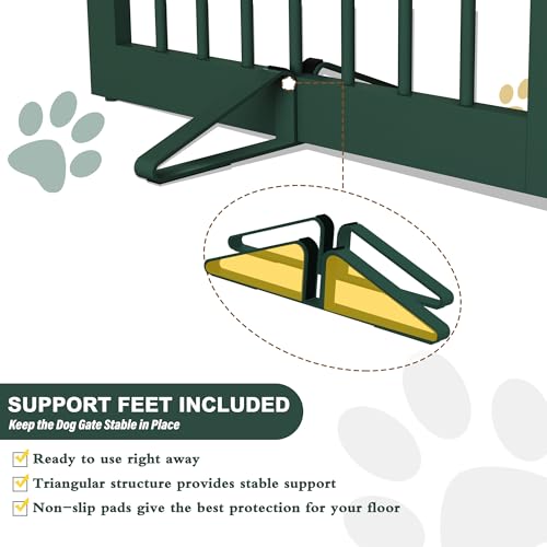 Freestanding Pet Gate for Dogs (24" Height-2 Panel / Green)