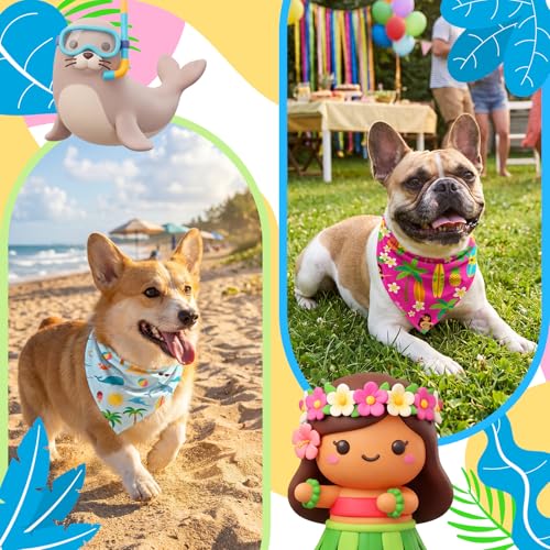 100 PS Dog Bandanas Bulk for Summer Charm Grooming (Summer / 25.6 x 17.7 x 17.7 Inch)