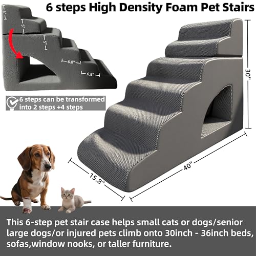 6 Step Pet Stairs Ramp for High Beds Sofas 18