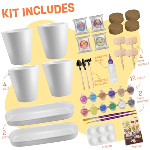 4 Set Paint & Plant Flower Gardening Kit (Flower Gardening Kit)