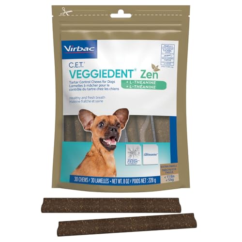 C.E.T. Veggiedent Fr3sh & Zen Plaque and Tartar Control Chew for Dogs (Extra Small Under 11lbs)