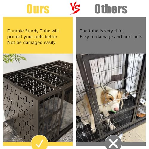 48" Heavy Duty Indestructible Privacy Enclosed Dog Crate with Mat (47.2"L x 29.9"W x 35.4"H / Black)