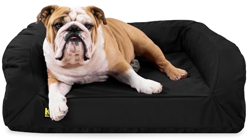 Tough Ripstop Bolster Orthopedic Dog Bed (Medium (33" L x 27" W x 10" H) / Obsidian Black)