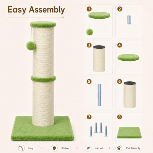 32 Inch Tall Cat Scratching Post (X-Large / Green)