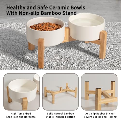 Elevated Ceramic Dog Bowl (White / Small)