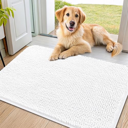 Dog Door Mat for Muddy Paws 36x24 (White / 36"X24")