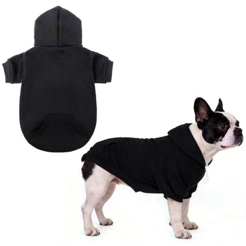 Dog Hoodie for Small Medium Large Dogs (Black / Medium)