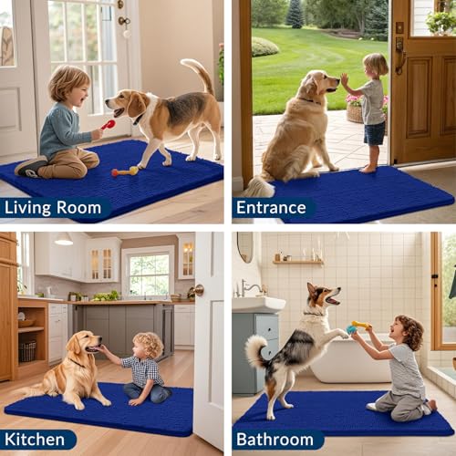 Dog Door Mat for Muddy Paws 47x24 (Royal Blue / 47"X24")