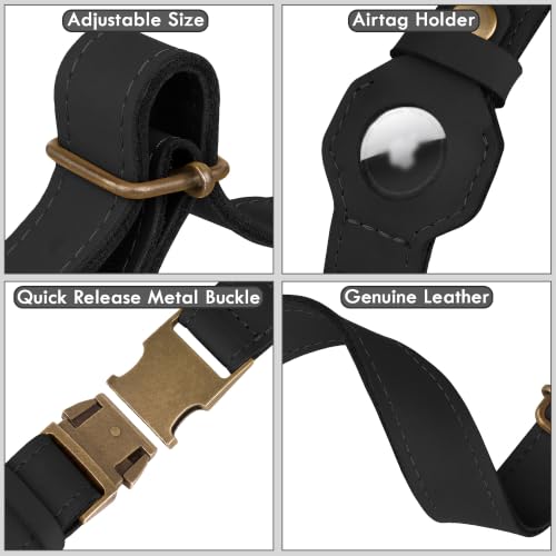 AirTag Dog Collar (Black / M, 14"-18" Neck Fit)