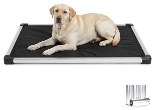 Chew Proof Armored Padded Dog Crate Bed (Large (41" L x 27" W x 1" H) / Obsidian Black Ripstop)