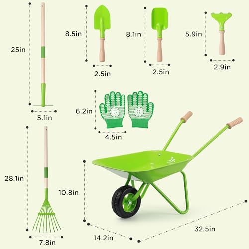 Kids Gardening Set with Wheelbarrow