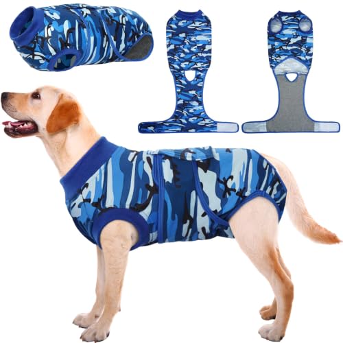 Recovery Suit for Dogs Cats (X-large (Back:20.1-24.8'', Weight:42-75 Lb) / 2#Ocean Camo)