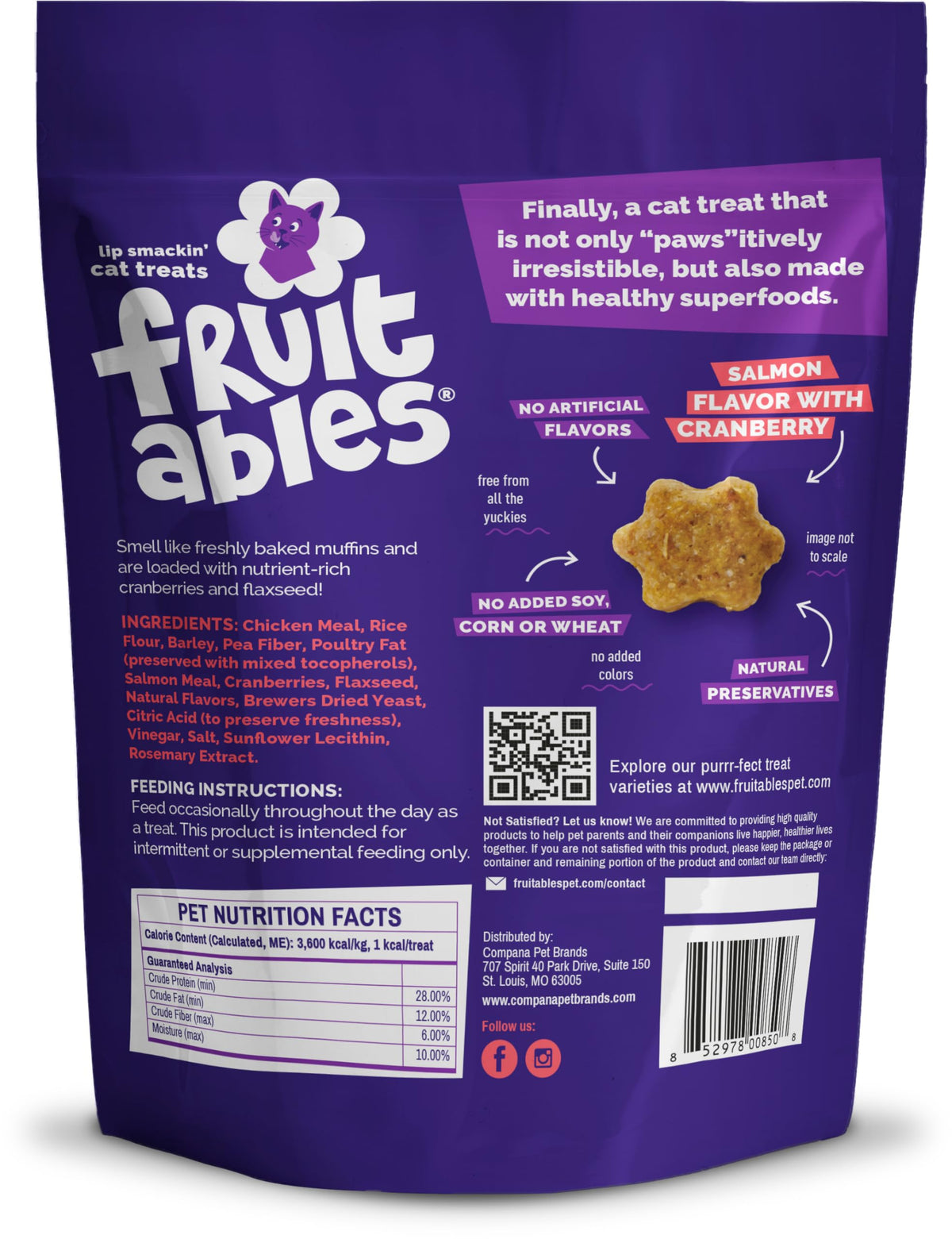 Crunchy Cat Treats (2.5 Ounce (Pack of 1) / Salmon & Cranberry)