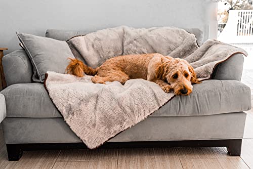 PupProtector Waterproof Throw Blanket for Dogs and Cats (Short Grey / Large (80" L x 62" W))