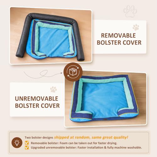 Orthopedic Dog Bed for Extra Large Dogs with Bolster (42.0"L x 30.0"W x 8.5"Th / New Jersey)