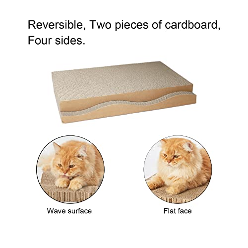 Cat Scratcher Pad Cardboard Scratch Box for Indoor Cats and Kittens (Large for Indoor Cats / 2PCS)