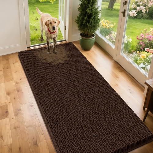 Dog Door Mat for Muddy Paws (Brown / 71" x 25")