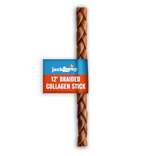 12" Braided Beef Collagen Sticks for Dogs (1 Count (Pack of 1))