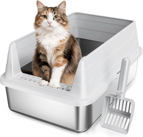 Stainless Steel Cat Litter Box (Grey M)