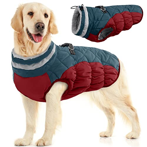 Dog Coat for Large Dogs (Dark Blue / XL(chest:30in）)