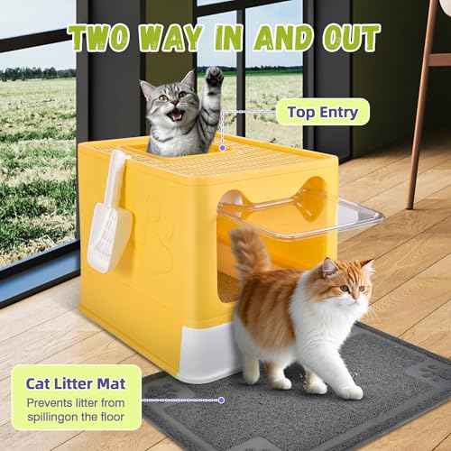Covered Cat Litter Box (Yellow)