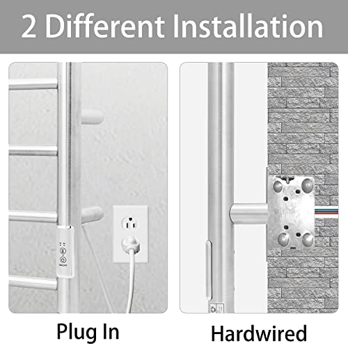 Towel Warmer Wall Mounted with Built (8 Bars / Brushed Nickel)
