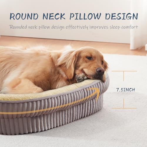 Orthopedic Dog Bed for Small Dogs Breeds (Gray / 25"L x 21"W x 5.5"Th)