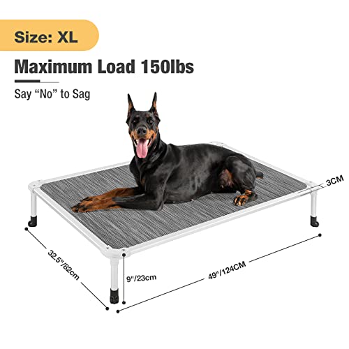 Chew Proof Elevated Dog Bed (Black Silver / 49.0"L x 33.0"W x 9.0"Th)