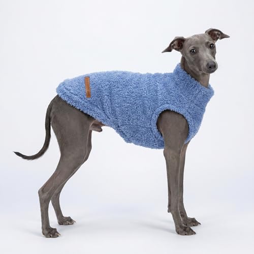 2 Pack Striped Fleece Dog Sweater (Medium / Sky Blue-Olive Green)