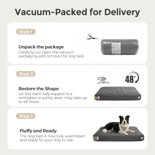 47 Inch Indestructible Dog Bed for Aggressive Chewers (Dark Grey / XX-Large)