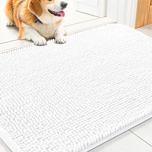Dog Door Mat for Muddy Paws 30x20 (White / 30"X20")