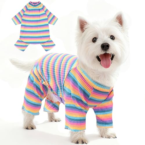 Striped Dog Pajamas Stretchy Cute Four