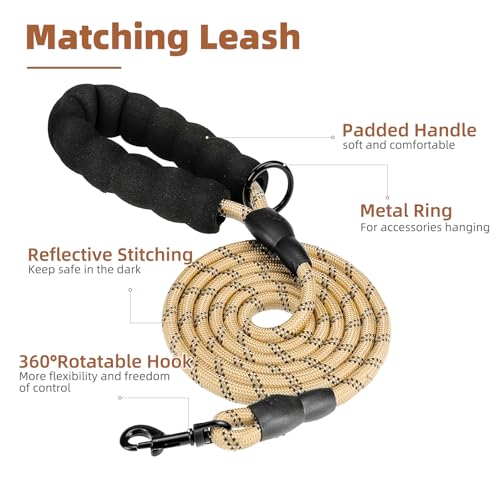No Pull Dog Harness for Large (Beige Plaid / Large)