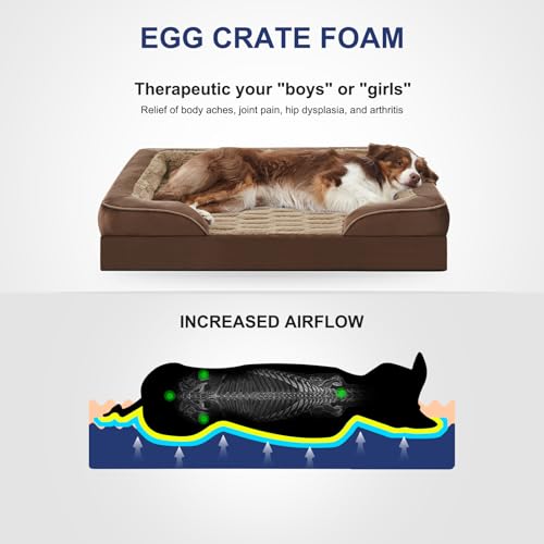 Orthopedic Small Dog Bed (28.0''l x 23.0''w x 6.5''th / Brown)