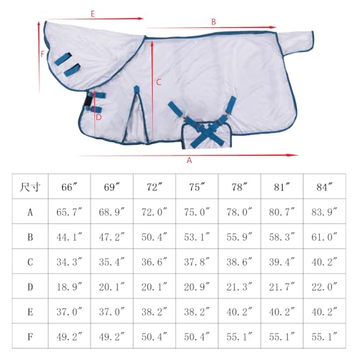 Horse Fly Sheet with Removable Neck Cover & Belly Wrap (White / 75)