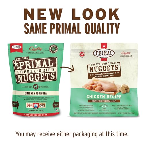 Primal Freeze Dried Raw Dog Food Nuggets (14 Ounce (Pack of 4))
