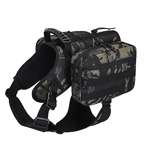Camouflage Backpack Suit for Large Dogs for Hiking and Camping Trips (Camo)
