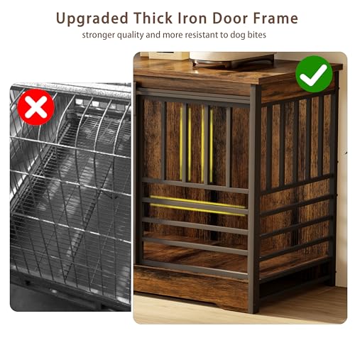 78" Double Dog Crate with Divider (Cognac Brown / 78.0"L x 23.8"W x 31.7"H)