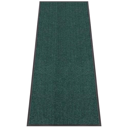 Indoor Outdoor Door Mat (Green Striped / 3' x 10' (Rectangular))
