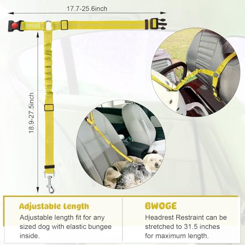 Dog Seat Belt for Car (Yellow)
