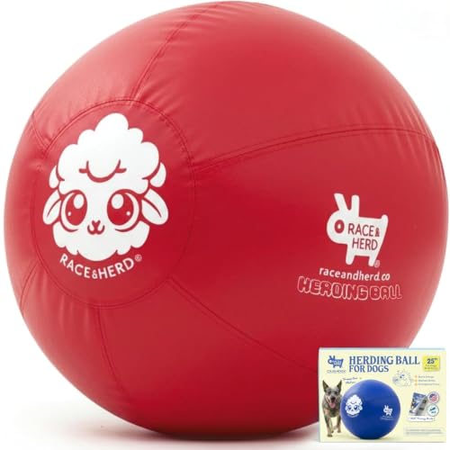 25" Original Herding Ball for Dogs (Cherry - L 25" Herding Ball Set / L 25")