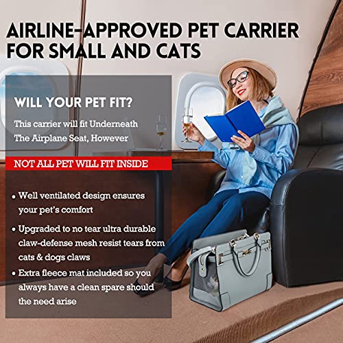 Fashion Pet Carrier Dog Cat Carrier Purse Soft (Grey)